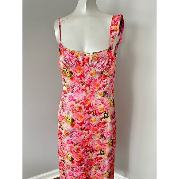 COMMISSION PINK BRALETTE PURSE DRESS IN PINK GARDEN - Picture 7 of 9